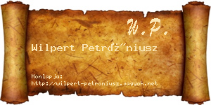 Wilpert Petróniusz névjegykártya